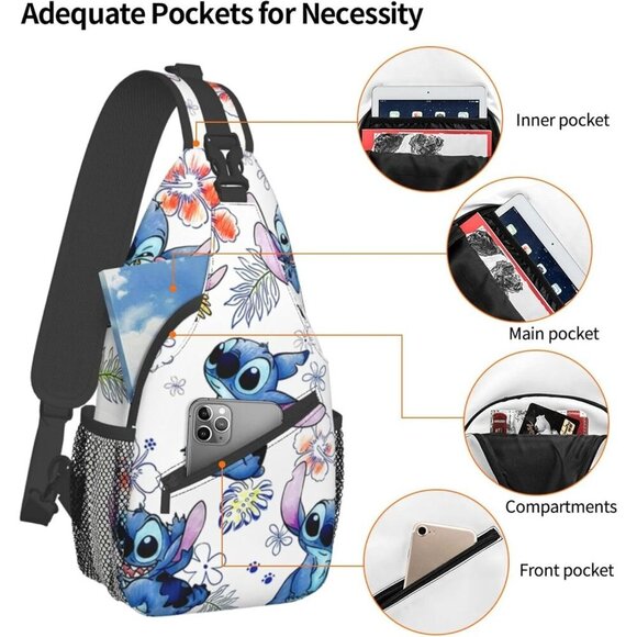 🆕 Mastu Teenager Cute Crossbody Bag Women White Sling Travel Hiking Backpack - Picture 4 of 9
